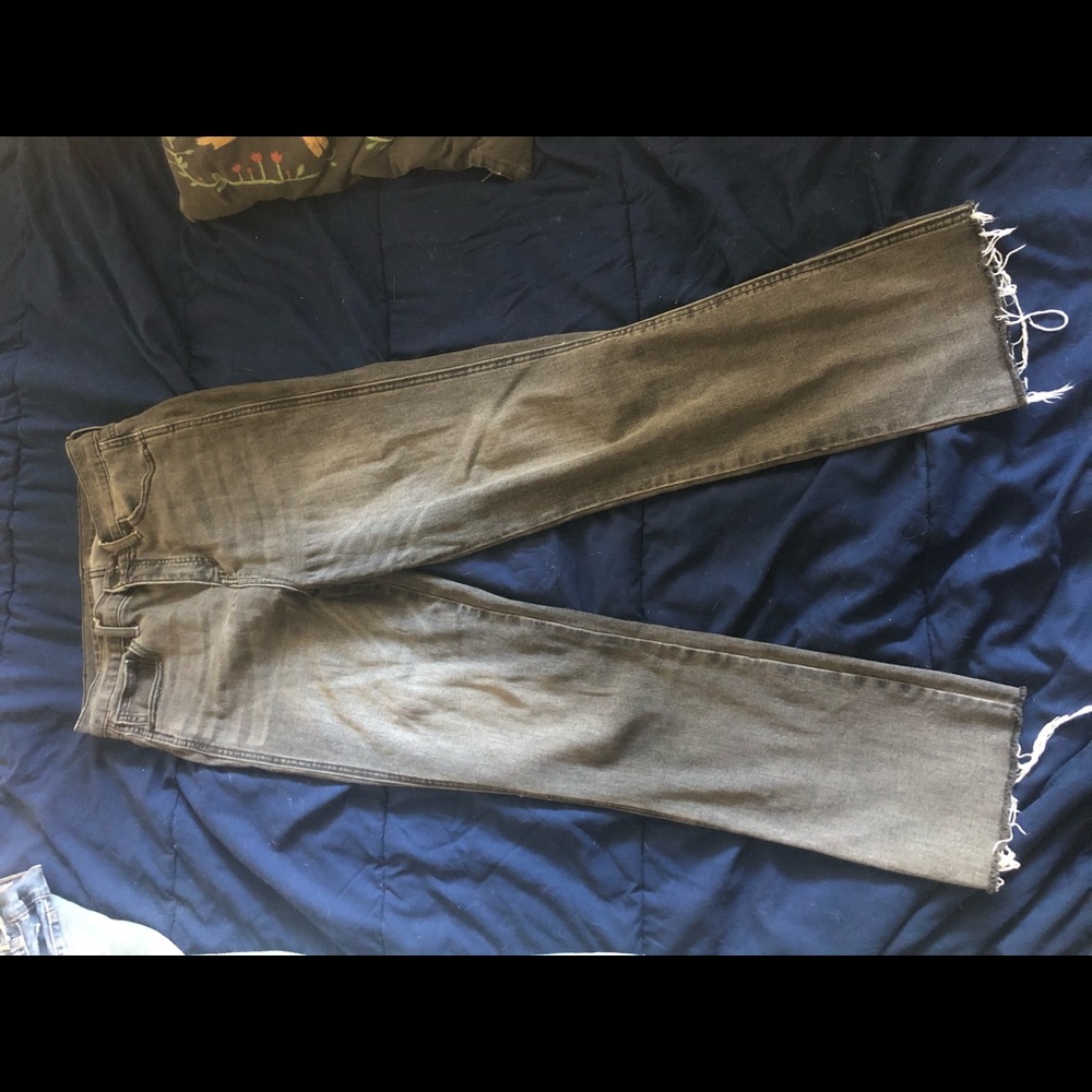 Old Navy Tall Gray Crop Flare Jeans